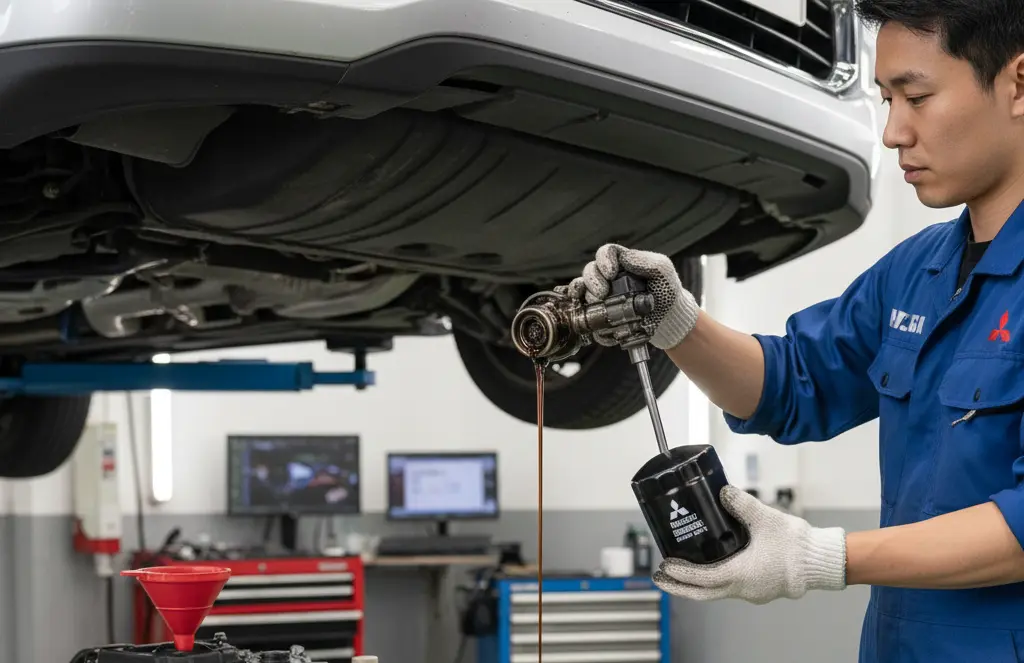 Mitsubishi oil filters and engine lubrication system