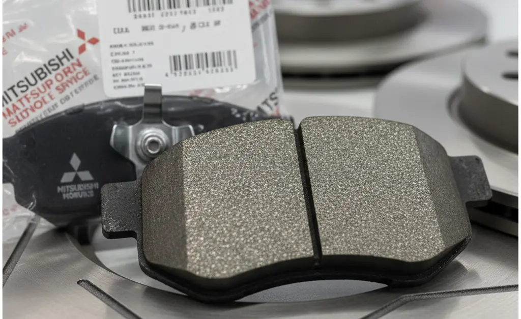 Mitsubishi brake pads close-up