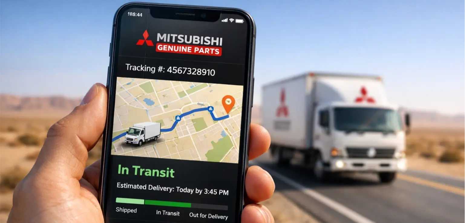 Track Mitsubishi parts order Saudi Arabia