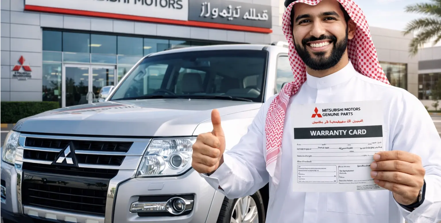 Happy Mitsubishi car owner after successful warranty claim in Saudi Arabia