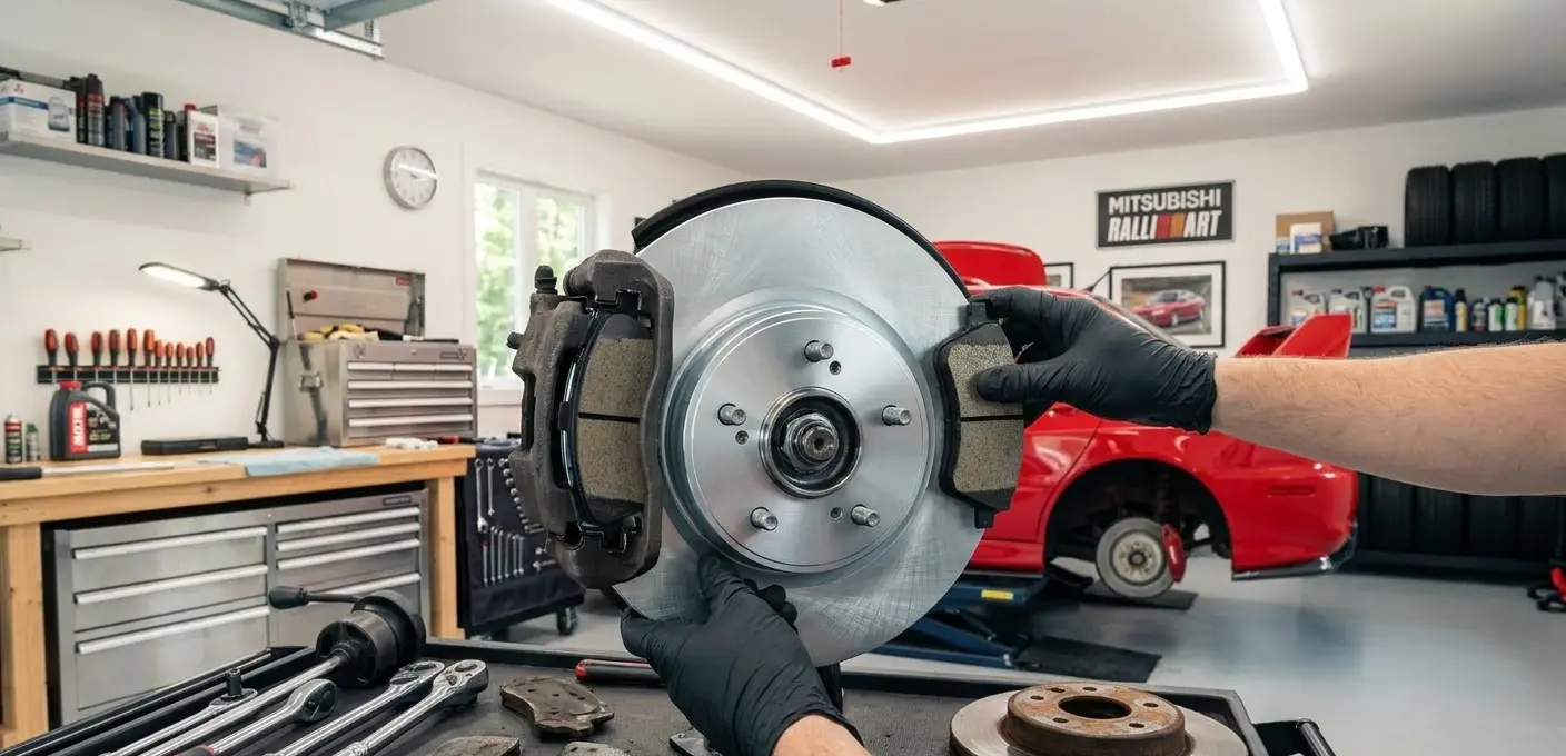Mitsubishi brake pads and rotors replacement