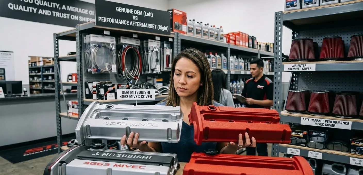 Choosing OEM vs aftermarket Mitsubishi replacement parts in auto shop